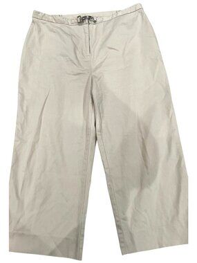 JM Collection Women's Beige Pants Cotton/Spandex Relaxed Fit Size 16